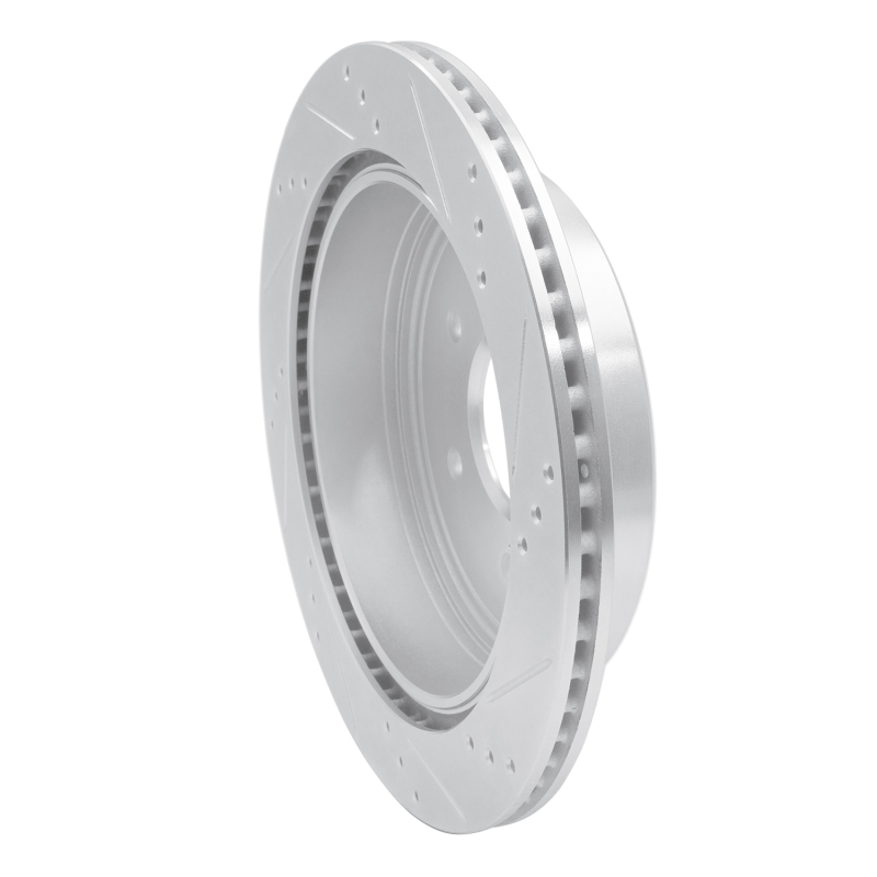 Nissan Titan Brake Rotor (1) - Rear Left - R1 Concepts - Drilled & Slotted - Silver - `17-`24